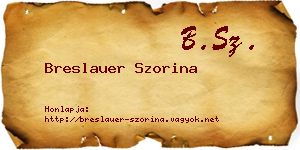 Breslauer Szorina névjegykártya